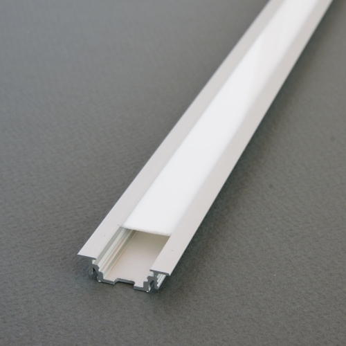LED Einbauprofil GROOVE10 2m eloxiert + weisse Blende, SET zur indirekten Beleuchtung für Möbel, Boden, Küche, Bad