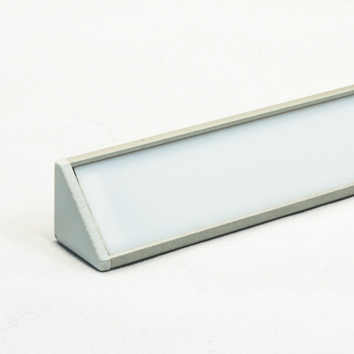 LED Aluminium Eckprofil Set CABI 12mm (2m) eloxiert inkl. Blende (weiß) und Endkappen für LED-Streifen/indirekte Beleuchtung