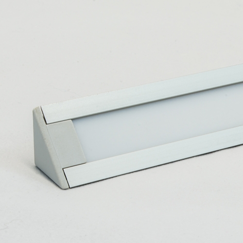 LED Aluminium Eckprofil Set TRIO 10mm (2m) eloxiert inkl. Blende (weiß), inkl. 2 Endkappen für LED-Streifen/indirekte Beleuchtung