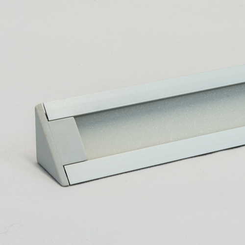 LED Aluminium Eckprofil Set TRIO 10mm (2m) eloxiert inkl. Blende (raureif/diffus), inkl. 2 Endkappen für LED-Streifen/indirekte Beleuchtung