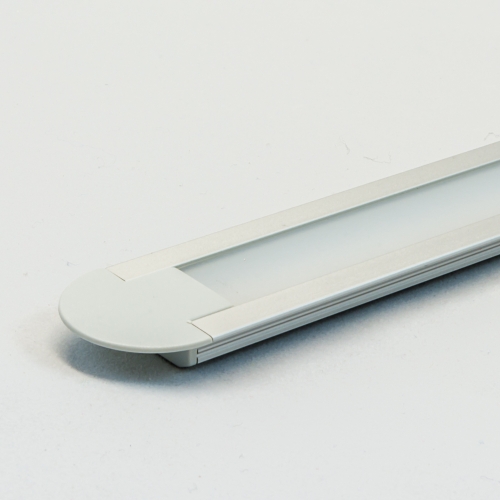 LED Aluminium Einbauprofil Set GROOVE 10mm (2m), eloxiert inkl. Blende (raureif/diffus), Befestigungsclips und Endkappen für LED-Streifen/indirekte Beleuchtung