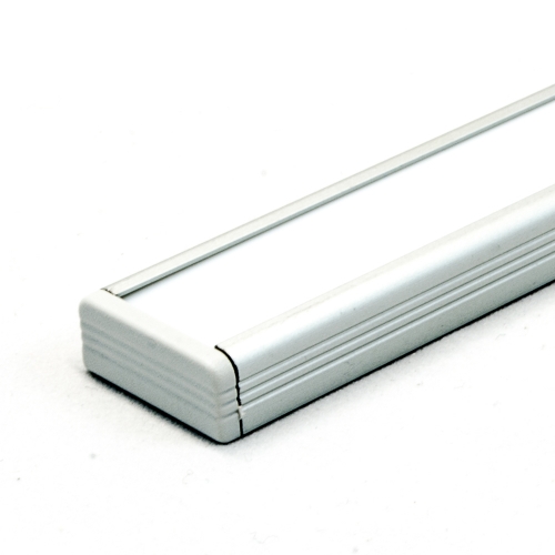 LED Aluminium Anbauprofil Set SURFACE 10mm (2m), eloxiert inkl. Blende (weiß), Befestigungsclips und Endkappen für LED-Streifen/indirekte Beleuchtung