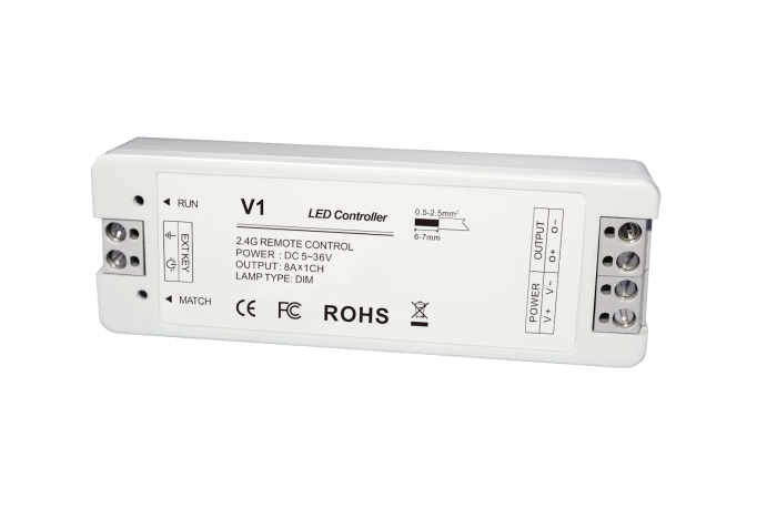 LED Controller SW-V1 12-24V Dimmer mit Push-Dimm (1CH, 8A)