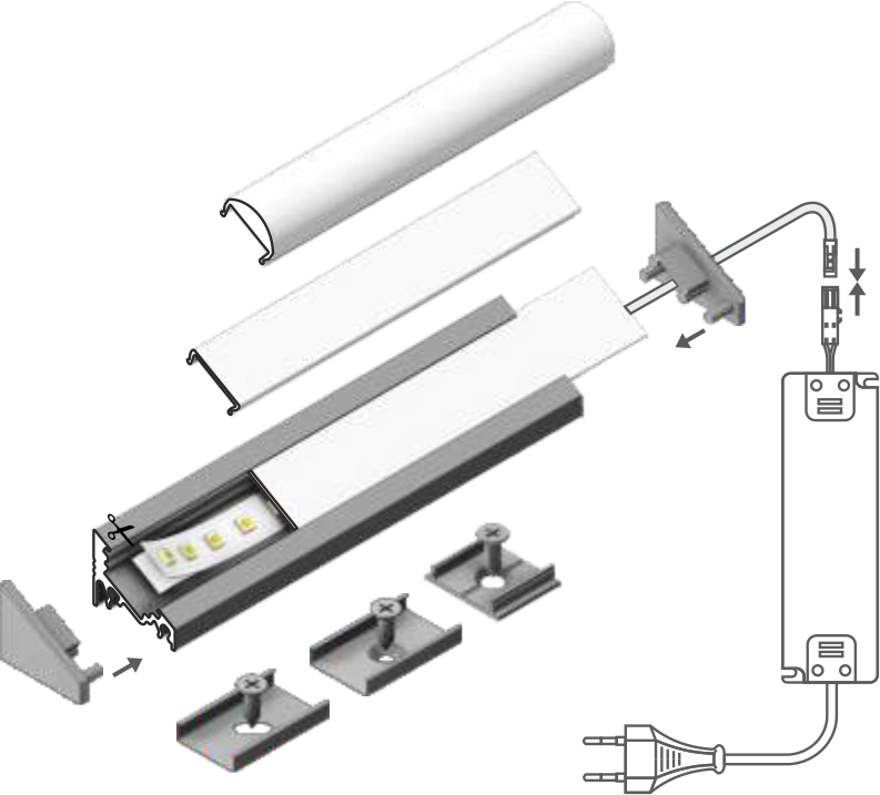 Carbest Befestigungsclips für Aluminium LED Eckprofil - 2 Stück