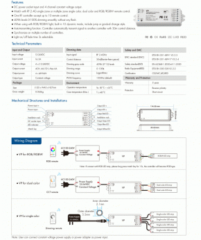 LED Controller SW-VP 12-24V RGB+W CTA (4CH, 3A)
