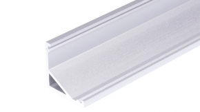 LED Aluminium Eckprofil Set CABI 12mm (2m) eloxiert inkl. Blende (weiß) und Endkappen für LED-Streifen/indirekte Beleuchtung