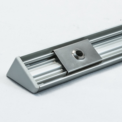 LED Aluminium Eckprofil Set CORNER 10mm (2m) eloxiert inkl. Blende (klar/transparent), Befestigungsclips und Endkappen für LED-Streifen/indirekte Beleuchtung