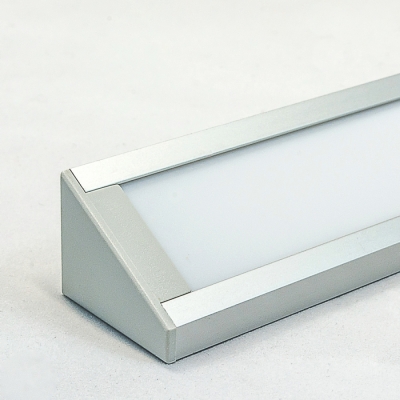 LED Aluminium Eckprofil Set CORNER 27mm (2m) eloxiert inkl. Blende (weiß), Befestigungsclips und Endkappen für LED-Streifen/indirekte Beleuchtung