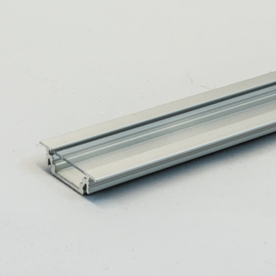 LED Aluminium Einbauprofil Set GROOVE 10mm (2m), eloxiert inkl. Blende (klar/transparent), Befestigungsclips und Endkappen für LED-Streifen/indirekte Beleuchtung