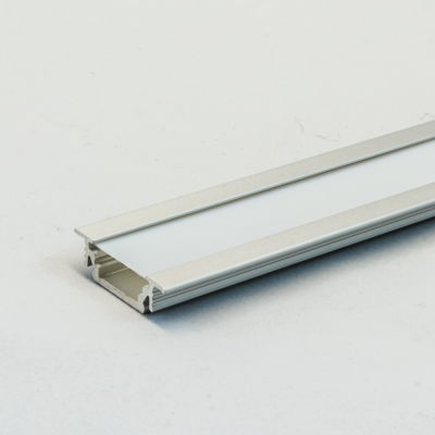 LED Aluminium Einbauprofil Set GROOVE 10mm (2m), eloxiert inkl. Blende (weiß), Befestigungsclips und Endkappen für LED-Streifen/indirekte Beleuchtung