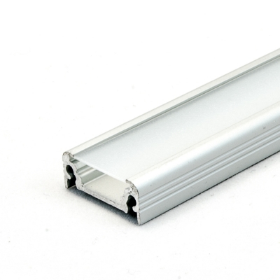 LED Aluminium Anbauprofil Set SURFACE 10mm (2m), eloxiert inkl. Blende (raureif/diffus), Befestigungsclips und Endkappen für LED-Streifen/indirekte Beleuchtung