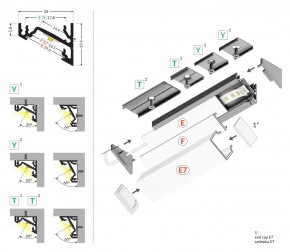 LED Eckprofil CORNER14-2000 2m, schwarz (black)