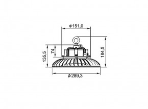 LED Hallentiefstrahler HBS-R-280-AB-150W-dw, set