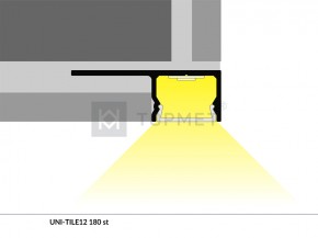LED Profil UNI-TILE12-180° PLUS 2000, 2m, eloxiert